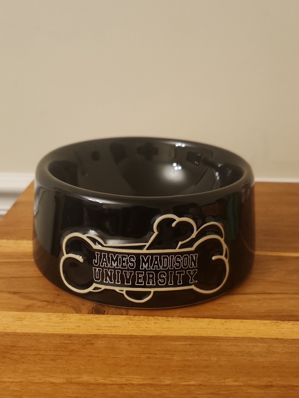 James Madison University Blue Large Heavy Ceramic Dog Bowl / Diah